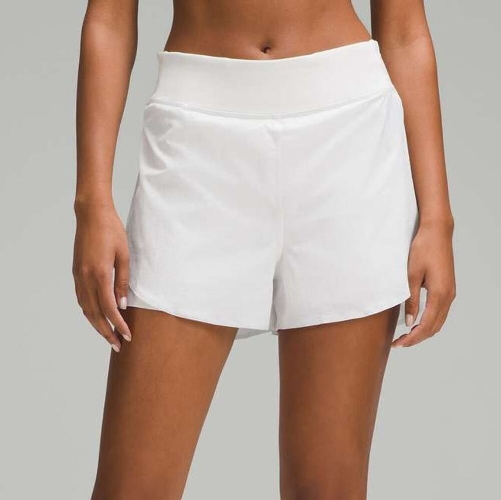 Lululemon Womens Fast and Free 2-in-1 High Rise Shorts Size 8 White Running